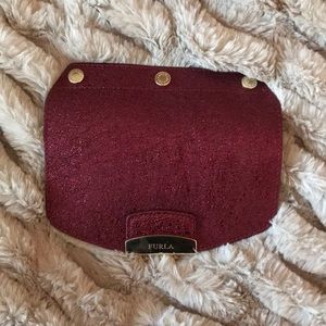 Maroon furla customizable lid for metropolis mini